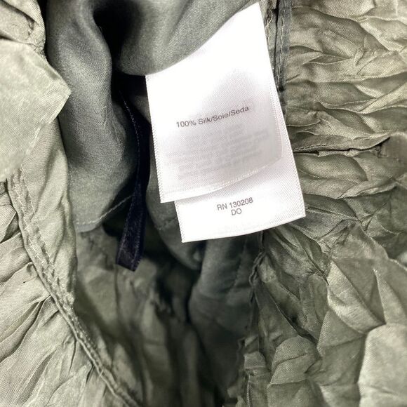 EDUN Green Silk Mini Skirt Tiered Ruffle Size Large - Picture 6 of 6